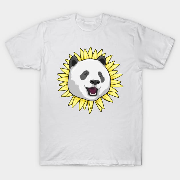 Panda with Sunflower T-Shirt by Markus Schnabel